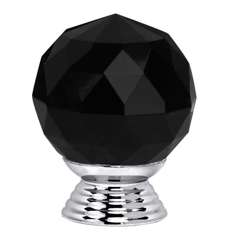 ANJUU 12 Pcs 30mm Round Shape Crystal Glass Cabinet Knobs with Screws Drawer Knob Pull Handle Used for Kitchen, Dresser, Door, Cupboard(Black) - Image 5